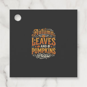 Autumn Leaves and Pumpkins Please Halloween Design Favour Tags