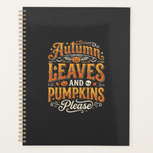 Autumn Leaves and Pumpkins Please Halloween Design Planner