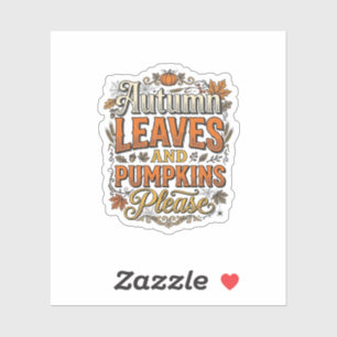 Autumn Leaves And Pumpkins Please Vintage