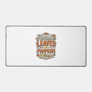 Autumn Leaves And Pumpkins Please Vintage Desk Mat