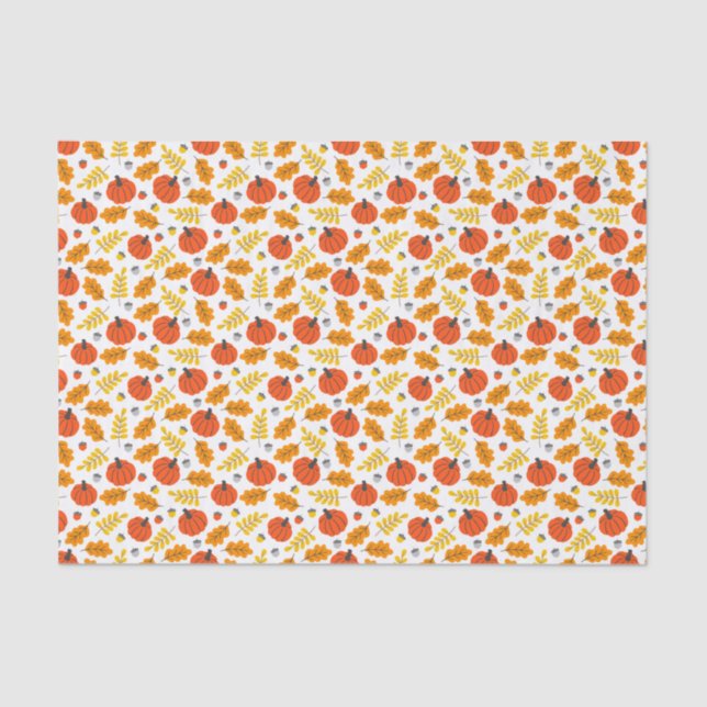 Autumn Leaves and pumpkins Tissue Paper (Front)