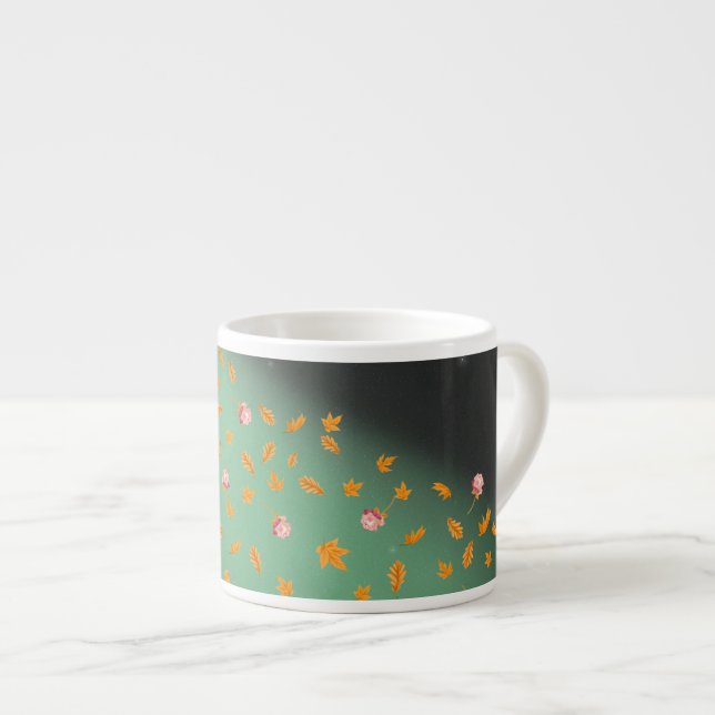 Autumn Leaves and roses  Espresso Cup (Front Right)