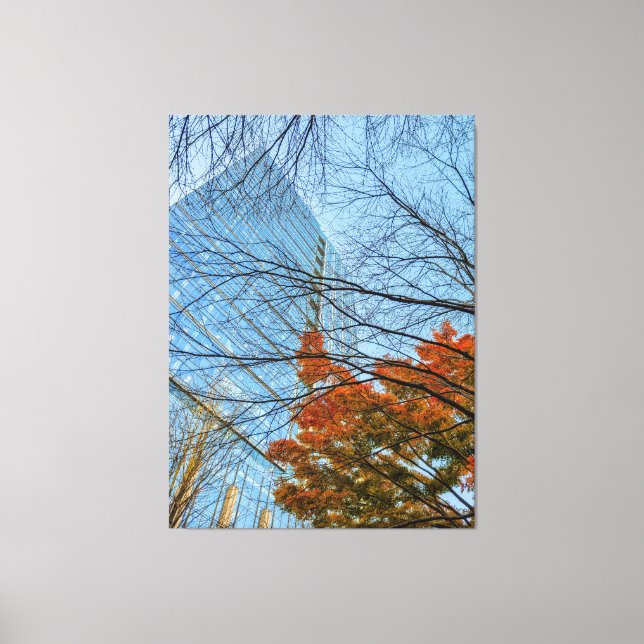 Autumn Leaves and Skyline Canvas Print (Front)