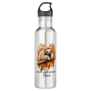 Autumn Leaves and Sloth Please 710 Ml Water Bottle