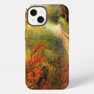 Autumn Leaves and Trees Covering Dirt Road iPhone 13 Case