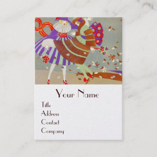 AUTUMN LEAVES AND WIND / FASHION COSTUME DESIGNER BUSINESS CARD