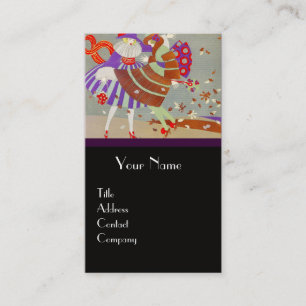 AUTUMN LEAVES AND WIND / FASHION COSTUME DESIGNER BUSINESS CARD