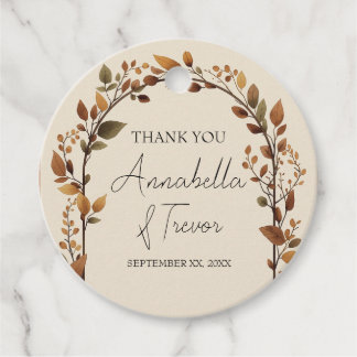 Autumn Leaves Archway Fall Foliage Art Custom Name Favour Tags