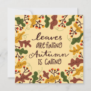 Autumn Leaves are Falling Greeting Flat Card