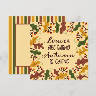 Autumn Leaves are Falling Greeting Flat Card