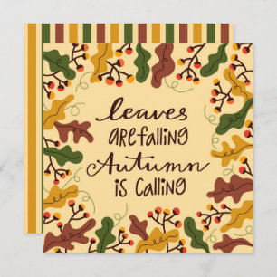 Autumn Leaves are Falling Greeting Flat Card