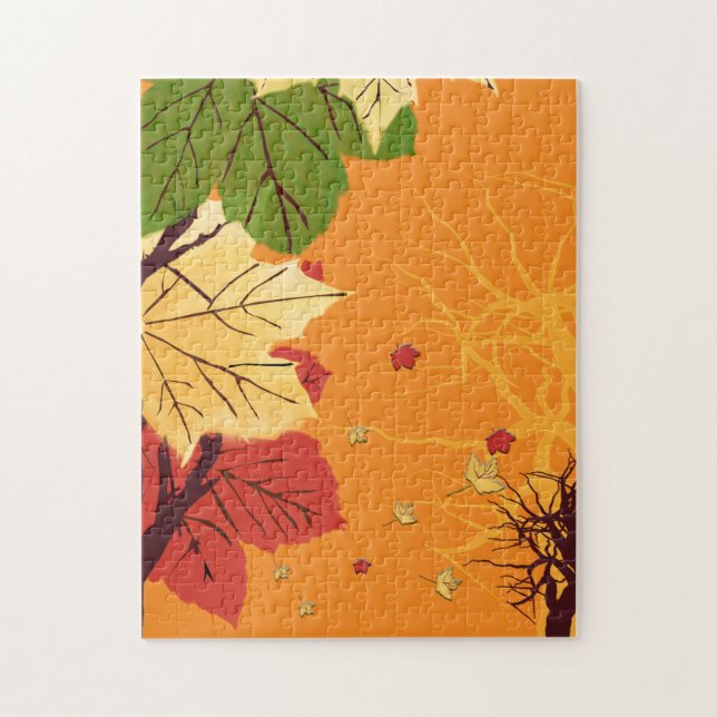 Autumn Leaves At Sunset Jigsaw Puzzle (Vertical)