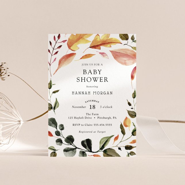Autumn Leaves Baby Shower Invitation (Creator Uploaded)