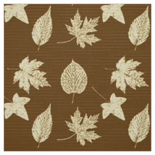 Autumn leaves - beige and chocolate fabric