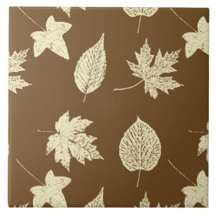 Autumn leaves - beige and chocolate tile