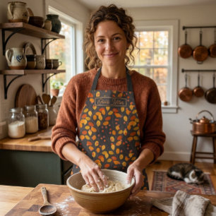 Autumn Leaves & Berries Custom Apron