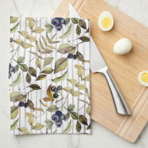Autumn Leaves & Berries Fall Kitchen Towels