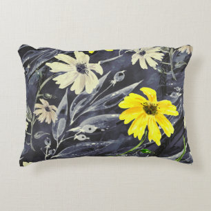 Autumn leaves, berries: watercolor pattern. decorative cushion