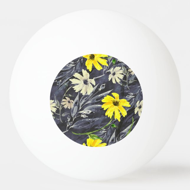 Autumn leaves, berries: watercolor pattern. ping pong ball (Front)