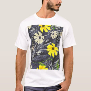 Autumn leaves, berries: watercolor pattern. T-Shirt
