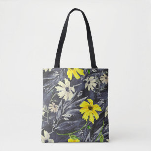 Autumn leaves, berries: watercolor pattern. tote bag