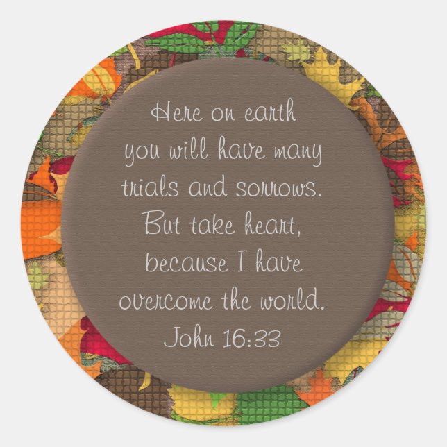 Autumn Leaves-Bible Verse-Trials of Life Sticker (Front)