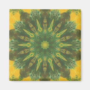 Autumn leaves - birch abstract kaleidoscope magnet