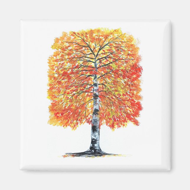 Autumn leaves birch magnet (Front)