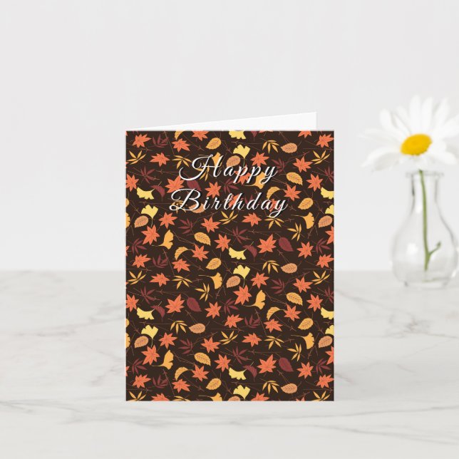  Autumn Leaves Birthday Card (Small Plant)