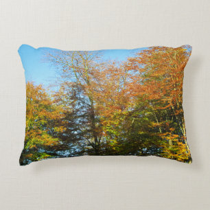 Autumn Leaves & Blue Skies - Personalised Decorative Cushion
