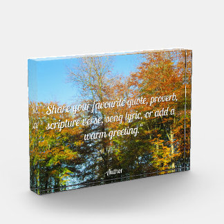 Autumn Leaves & Blue Skies - Personalized Photo Block