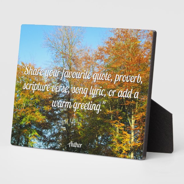 Autumn Leaves & Blue Skies - Personalized Plaque (Side)