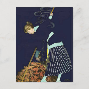 Autumn Leaves Bonfire by C Coles Phillips Postcard