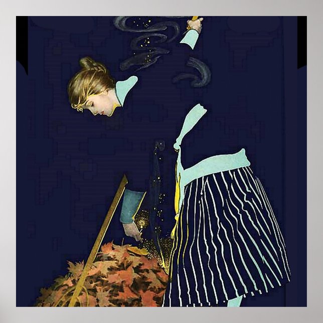 Autumn Leaves Bonfire by C Coles Phillips Poster (Front)