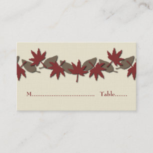 Autumn Leaves Border Place Card, Red/Brown Card