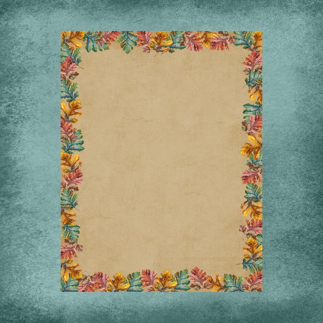 Autumn Leaves Border Scrapbook Paper (Creator Uploaded)