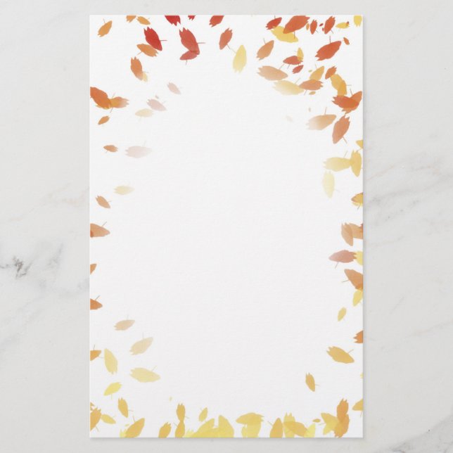 Autumn Leaves Border Stationery (Front)