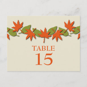 Autumn Leaves Border Table Postcard, Orange/Green Postcard