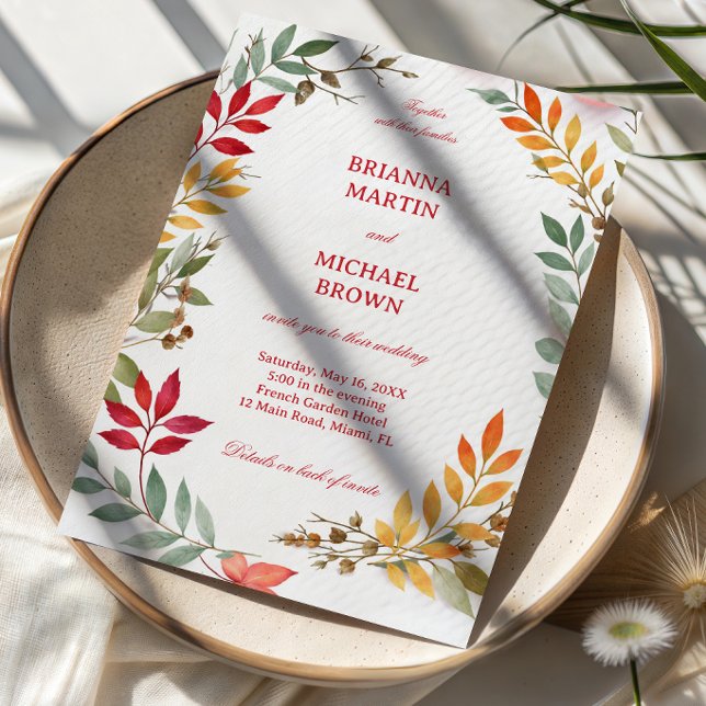 Autumn Leaves Botanical Frame Invitation (Creator Uploaded)