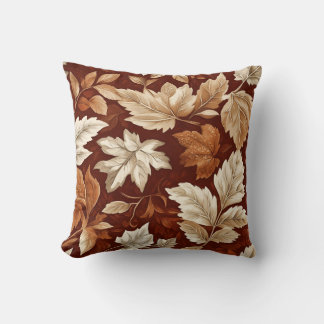 Autumn Leaves Botanical Throw Pillow
