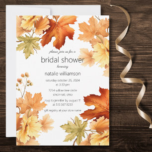 Autumn Leaves Bridal Shower Invitation