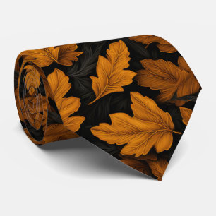 Autumn Leaves Brown And Orange Foliage Tie