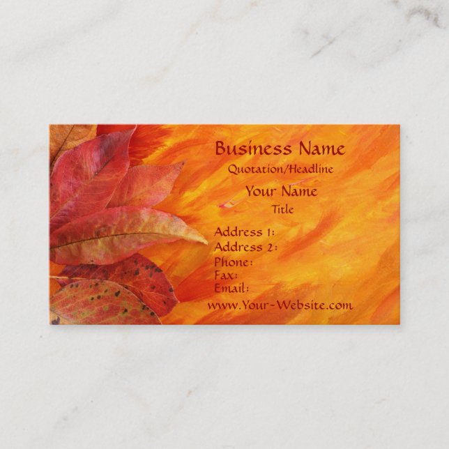 Autumn Leaves Business Card (Front)