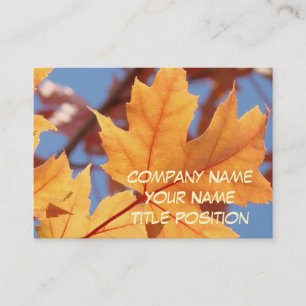Autumn Leaves Business Cards Orange Blue
