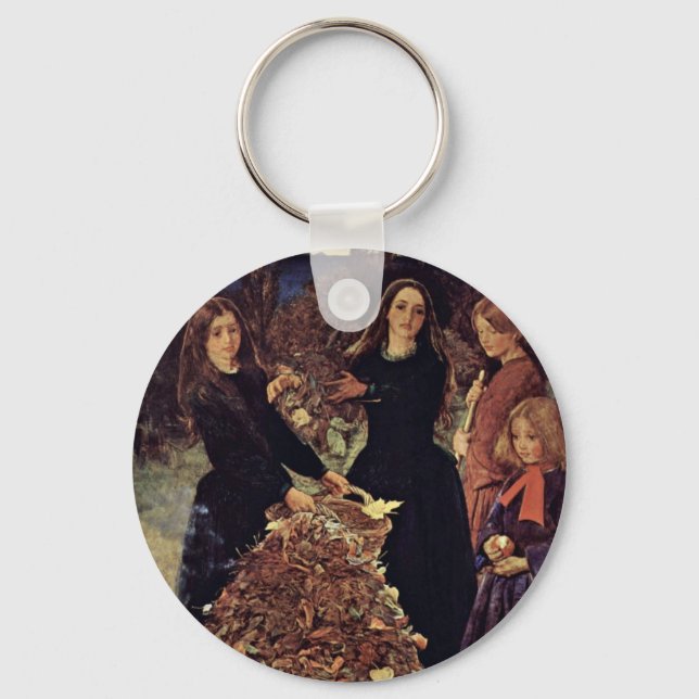 Autumn Leaves By Millais John Everett Key Ring (Front)
