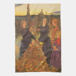 Autumn Leaves by Sir John Everett Millais Tea Towel
