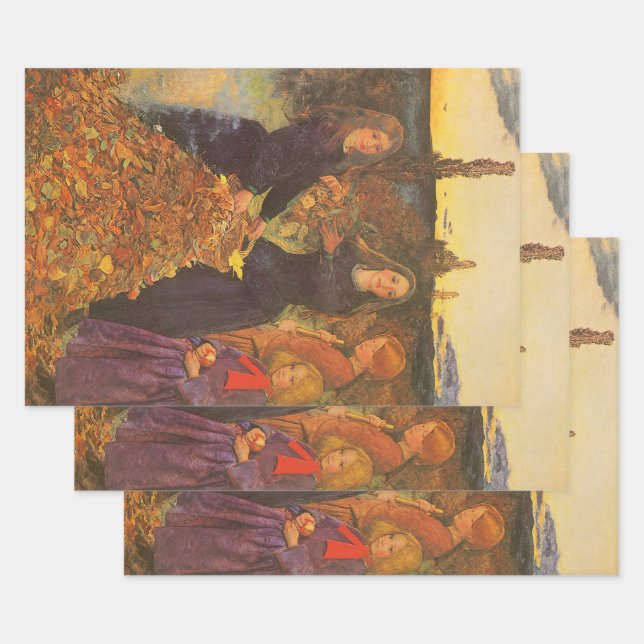 Autumn Leaves by Sir John Everett Millais Wrapping Paper Sheet (Set)