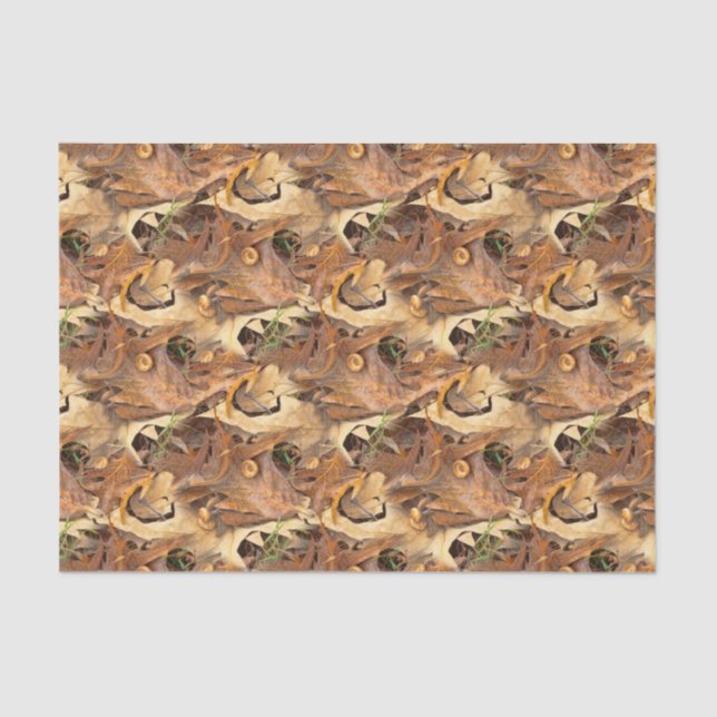 Autumn Leaves Camo Nature Abstract Photography Tissue Paper (Front)