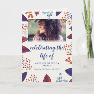 Autumn Leaves Celebration of Life Funeral Program Programme