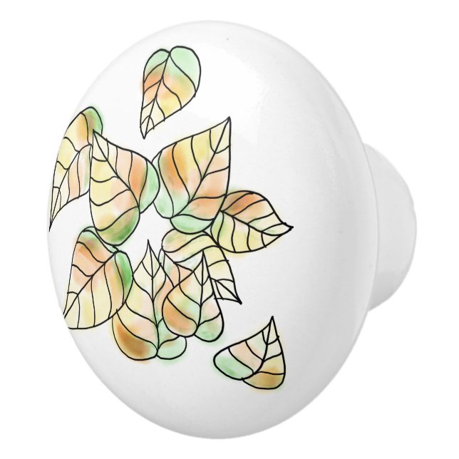 Autumn Leaves Ceramic Knob (Right)
